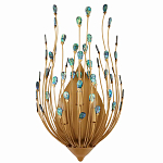 Бра настенное золотое с декором из бирюзовых элементов Peacock Tail варинант исполнения - 3 | Loft Concept в Орле