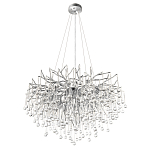 Люстра подвесная с прозрачными стеклянными подвесками в форме капель Диаметр 80 см Droplet Chandelier варинант исполнения - 4 | Loft Concept в Орле