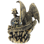 Декоративная статуэтка Дракон со стеклянным шаром Dragon and Glass Ball Gold Black варинант исполнения - 2 | Loft Concept в Орле