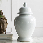 Ваза белая с крышкой однотонная Chinoiserie Ceramics варинант исполнения - 2 | Loft Concept в Орле
