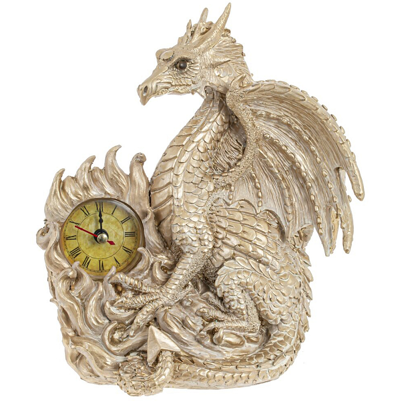 Часы в виде дракона Light Gold Dragon Clock Золотой в Орле | Loft Concept 