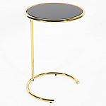 Приставной столик на золотистом основании с черной столешницей Noir варинант исполнения - 1 | Loft Concept в Орле