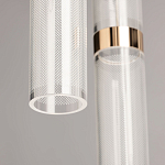Люстра каскадная с прозрачными цилиндрическими плафонами Jenae Glass Tube Lighting варинант исполнения - 8 | Loft Concept в Орле
