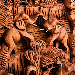 Панно из дерева пирамида из слонов Panel With Animals варинант исполнения - 2 | Loft Concept в Орле