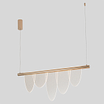 Люстра подвесная с пятью прозрачными элементами в форме лепестков и золотистым металлическим основанием DALI Tonin Casa варинант исполнения - 1 | Loft Concept в Орле