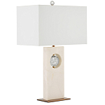 Настольная лампа из мрамора с тканевым прямоугольным абажуром Eternity варинант исполнения - 6 | Loft Concept в Орле