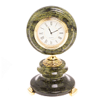 Часы настольные бронзовые из натуральных камней Мрамор и Змеевик Stone Clock варинант исполнения - 13 | Loft Concept в Орле