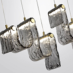 Подвесной светильник линейный с плафонами волнистой формы из фактурного стекла Big Wave варинант исполнения - 5 | Loft Concept в Орле