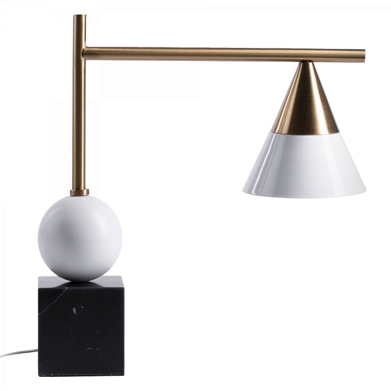 Настольная лампа Kelly Wearstler CLEO DESK LAMP Черный Латунь Белый в Орле | Loft Concept 
