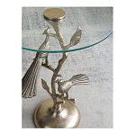 Столик с круглой стеклянной столешницей и корпусом в виде двух павлинов на ветке Table Two Peacocks варинант исполнения - 10 | Loft Concept в Орле