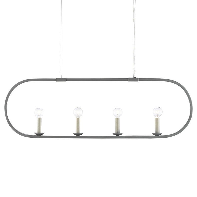 Люстра линейная в овальной раме Traditional Clean Lines Серый Люстра линейная в овальной раме Traditional Clean Lines Серый в Орле | Loft Concept