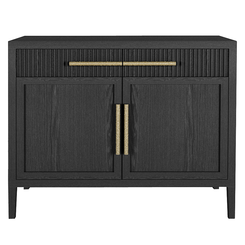 Буфет Primo с двумя ящиками и двумя фасадами Черный дуб Черный Золотой в Орле | Loft Concept 