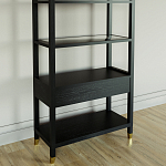 Стеллаж Elsa Dreams Black со стеклянными полками и ящиком варинант исполнения - 6 | Loft Concept в Орле