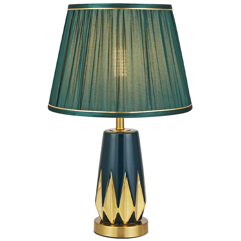 Настольная лампа с абажуром Femia Green Gold Table Lamp Зеленый Золотой Настольная лампа с абажуром Femia Green Gold Table Lamp Зеленый Золотой в Орле | Loft Concept