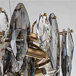 Люстра подвесная с овальными подвесками из стекла дымчатого цвета Harlow Crystal Round варинант исполнения - 4 | Loft Concept в Орле