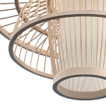 Подвесной светильник фигурный из деревянных прутьев с плафоном из натуральной ткани Light Inside the Cell варинант исполнения - 7 | Loft Concept в Орле