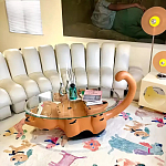 Дизайнерский журнальный стол с основанием в виде кота Bivan варинант исполнения - 3 | Loft Concept в Орле