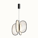 Люстра с гравировкой на акриловых плафонах Gravyura Black D 50 см варинант исполнения - 2 | Loft Concept в Орле