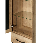 Шкаф-витрина в стиле лофт с чёрной стеклянной дверью Urban Style Space варинант исполнения - 3 | Loft Concept в Орле