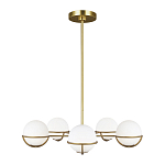 Люстра с 5-ю белыми шарообразными плафонами в сферические каркасах Feiss варинант исполнения - 2 | Loft Concept в Орле