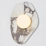 Бра с каменным основанием и плафоном из стекла в форме шара Shaw Marble Lighting варинант исполнения - 1 | Loft Concept в Орле