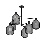 Люстра потолочная с абажурами из металлической сетки Loft Grid Pendant Gold варинант исполнения - 5 | Loft Concept в Орле