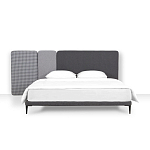 Кровать с большим мягким изголовьем Unity Dark Grey Bed варинант исполнения - 2 | Loft Concept в Орле