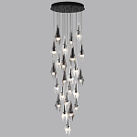 Люстра каскадная с 24-мя рельефными прозрачными плафонами в форме лепестков Glass Pod  варинант исполнения - 5 | Loft Concept в Орле