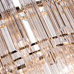 Люстра подвесная круглая с прозрачными хрустальными трубками и золотистым каркасом Диаметр 60 см Hexagon Tube Light варинант исполнения - 3 | Loft Concept в Орле