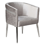 Стул серый велюровый со стеганной спинкой Focus on Convenience варинант исполнения - 1 | Loft Concept в Орле