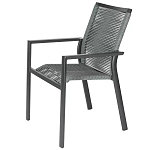 Стул темно-серый с высокой плетеной спинкой и сиденьем Braided Strength варинант исполнения - 6 | Loft Concept в Орле