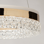 Люстра в виде кольца золотого цвета с прозрачными вставками Radiant Rail варинант исполнения - 9 | Loft Concept в Орле