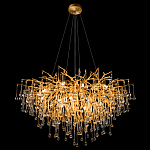 Люстра подвесная с прозрачными стеклянными подвесками в форме капель Диаметр 100 см Droplet Chandelier варинант исполнения - 5 | Loft Concept в Орле