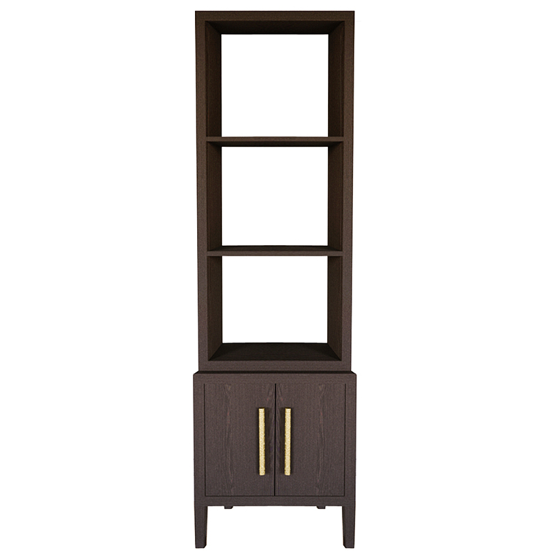 Этажерка Primo с тумбой шпон темный орех Темный дуб Золотой в Орле | Loft Concept 