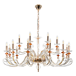 Люстра с 18-ю лампочками и изогнутыми прозрачными элементами из стекла Twisted Glass Candles Chandelier варинант исполнения - 2 | Loft Concept в Орле