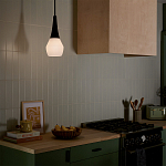 Подвесной светильник каплевидной формы с комбинированным плафоном из стали и белого матового стекла Kichler варинант исполнения - 9 | Loft Concept в Орле