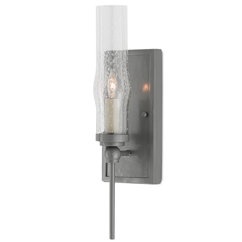 Бра с прозрачным плафоном на сером каркасе Elegant Gray Lamp Серый Прозрачный Бра с прозрачным плафоном на сером каркасе Elegant Gray Lamp Серый Прозрачный в Орле | Loft Concept