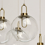 Люстра с 7-ю плафонами из прозрачного стекла в форме шара Orb Cascade  варинант исполнения - 5 | Loft Concept в Орле