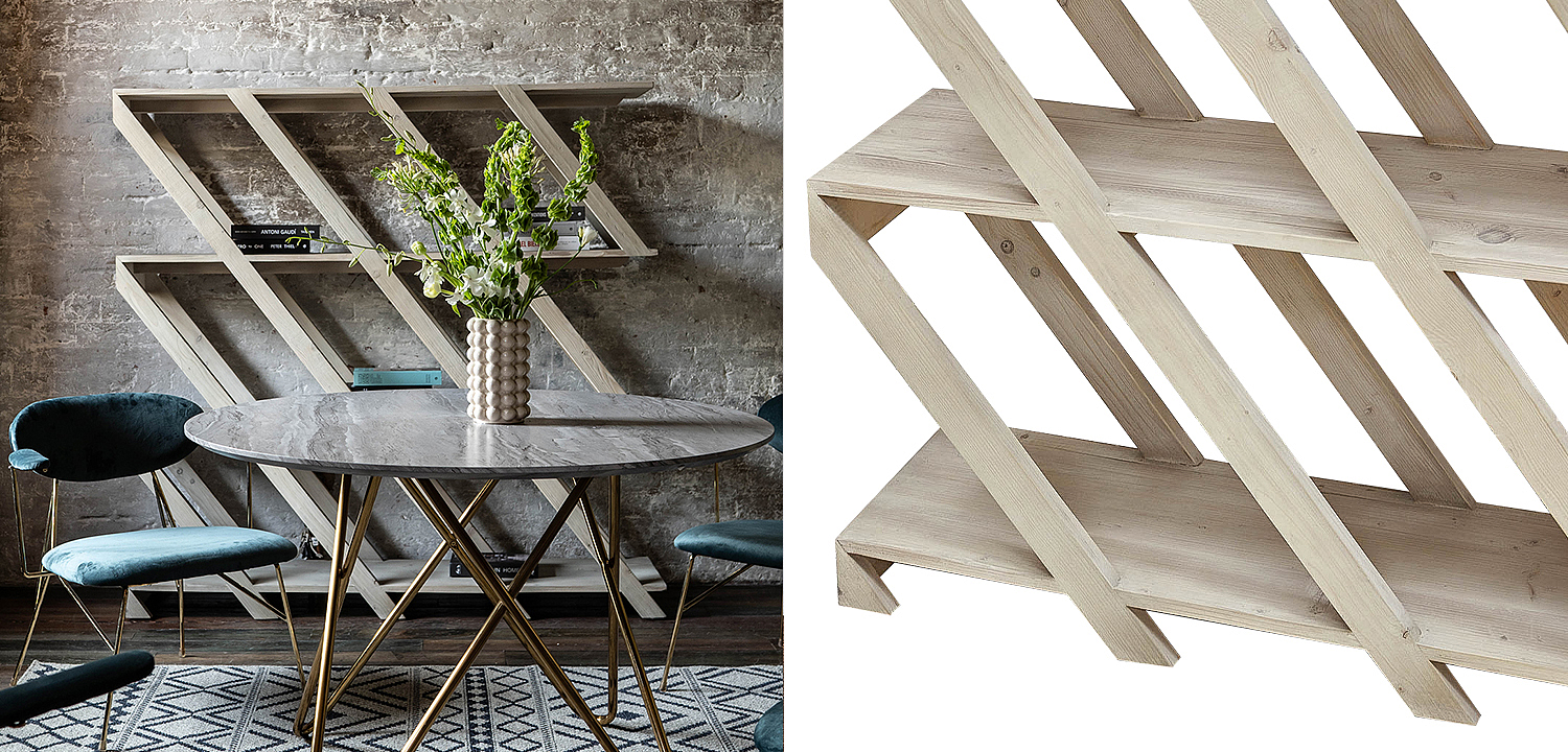 Стеллаж Diagonal Loft Wood Rack Стеллаж Diagonal Loft Wood Rack - Loft-Concept в Орле
