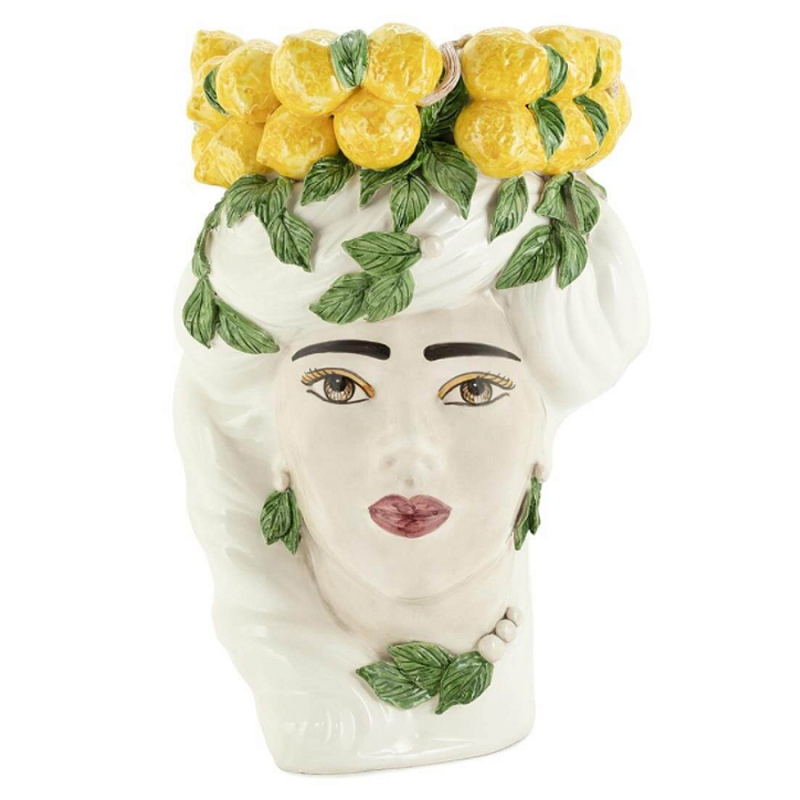 Ваза VASE LEMON HEAD LADY BIG Желтый Белый Ваза VASE LEMON HEAD LADY BIG Желтый Белый в Орле | Loft Concept