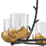 Люстра с прозрачными стеклянными абажурами и каркасом в виде черных веток Blooming Flower варинант исполнения - 1 | Loft Concept в Орле