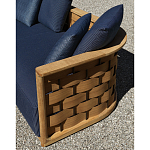 Дизайнерский уличный диван из массива дерева с плетеной спинкой PALINFRASCA Sofa варинант исполнения - 25 | Loft Concept в Орле