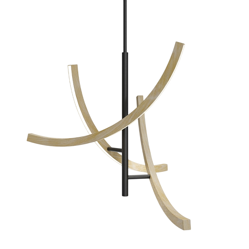 Подвесной светильник Wabi Черный Древесина в Орле | Loft Concept 