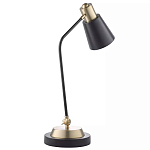Настольная лампа с наклонным корпусом и подвижным плафоном в сочетании золотистого и чёрного цвета Work Surface Light варинант исполнения - 3 | Loft Concept в Орле