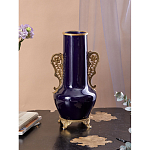 Ваза темно-синяя фарфоровая с бронзовыми ручками и ножками Eden Garden варинант исполнения - 4 | Loft Concept в Орле