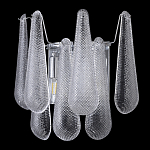 Бра с подвесками из рифленного стекла в форме капель на основании цвета хром Textured Glass варинант исполнения - 4 | Loft Concept в Орле