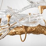 Люстра подвесная с прозрачными стеклянными птичками на ветвях Диаметр 80 см Serip Voa варинант исполнения - 9 | Loft Concept в Орле