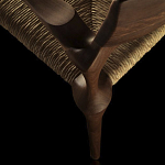 Стул из Ореха с плетеным сидением Kronos Dining Chair Brown варинант исполнения - 4 | Loft Concept в Орле