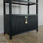 Стеллаж со стеклянными полками Elsa Dreams Black варинант исполнения - 4 | Loft Concept в Орле