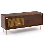 ТВ-тумба из ореха с плетеным декором Eland Wooden Wicker TV Stand варинант исполнения - 1 | Loft Concept в Орле